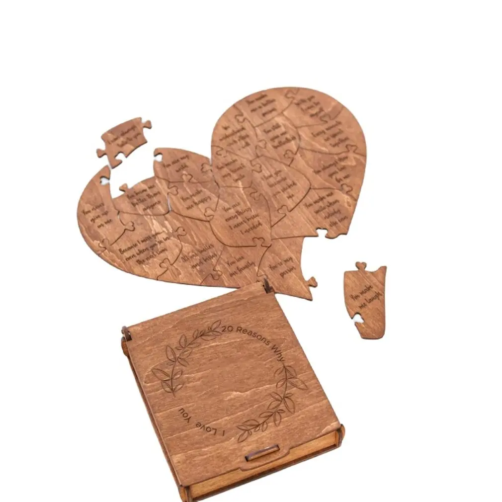 Puzzle regalo anniversario in legno 2024 Puzzle romantici di san valentino coppie Love Puzzle con motivi per cui ti amo miglior regalo