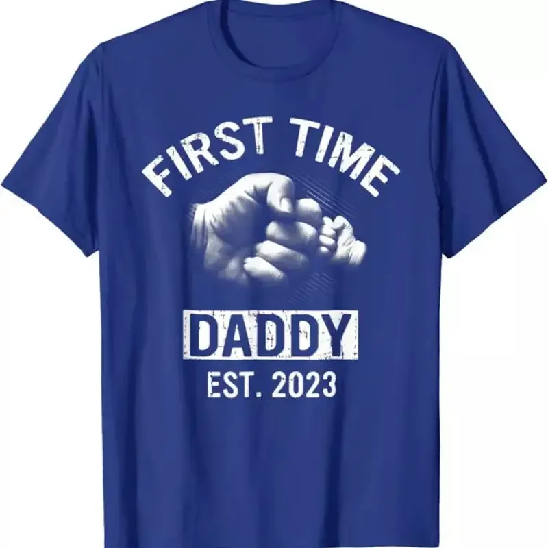 First Time Daddy New Dad Est 2023 Fathers Day Bab T Shirt