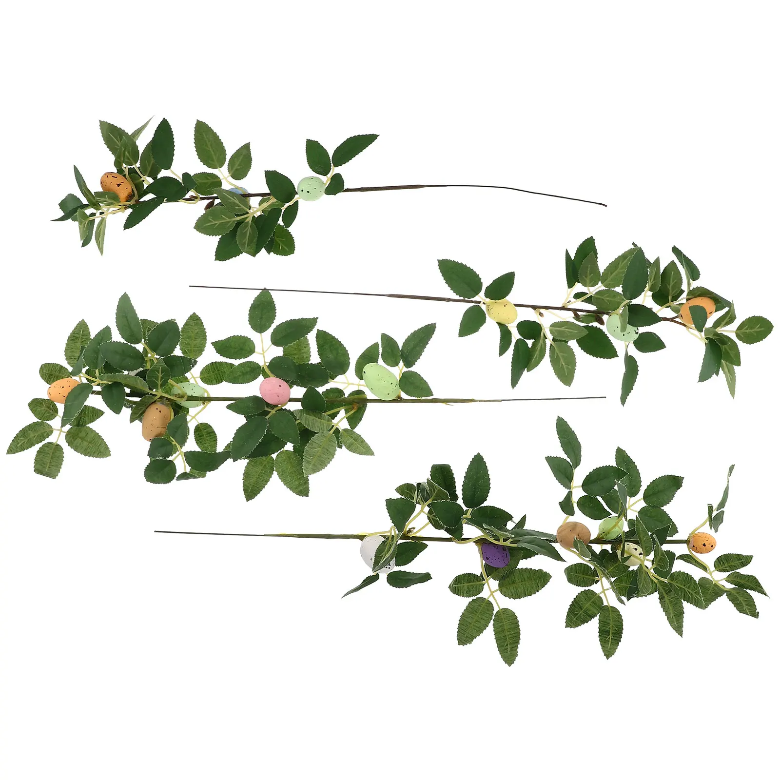 

4pcs Simulated Easter Egg Branches Mini Decorations Bright Colors Unique Shape Photo Garland Craft Artificial Tree