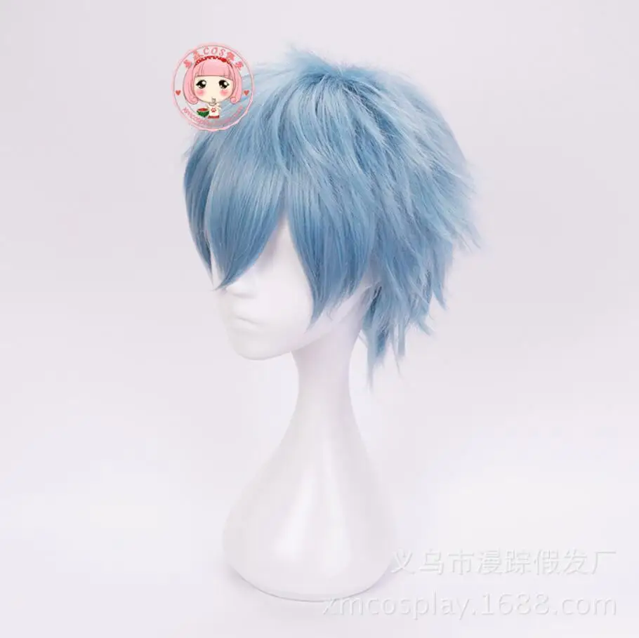 Anime Gym Boku Geen Hiro Tomura Shigaraki Korte Golf Natuurlijke Blauwe Synthetische Cosplay Pruik Voor Jongen Feestkostuum