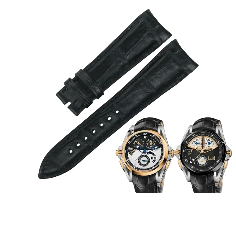 FOR ULYSSE NARDIN GILT SERIES. CROCODILE LEATHER WATCH STRAP