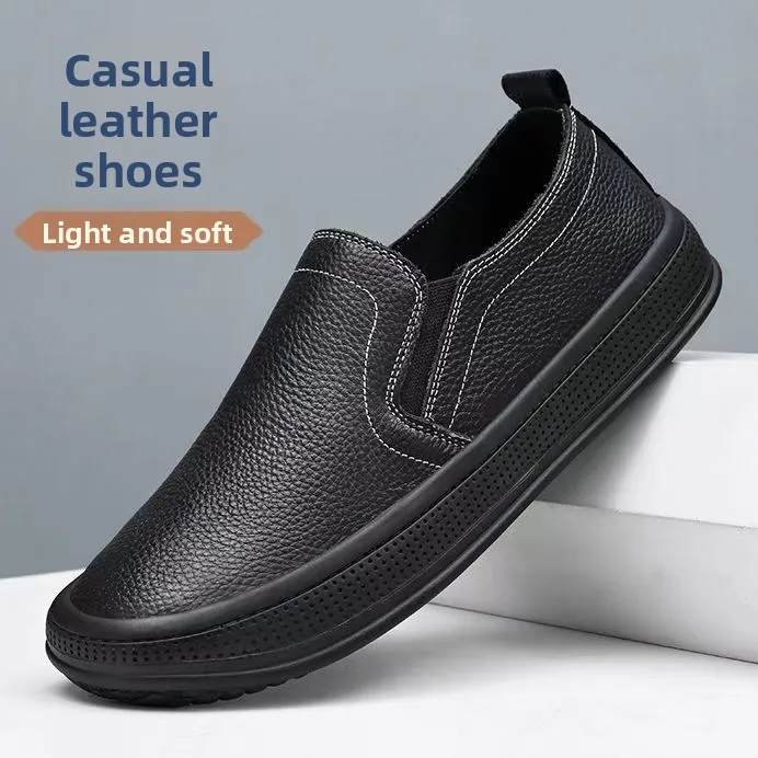 

Full Bla Slip-On Driving Kitchen Work Casual oes Soft Leather Upper Comfortable Slip-On Men's oes Waterproof Leisure Fo...