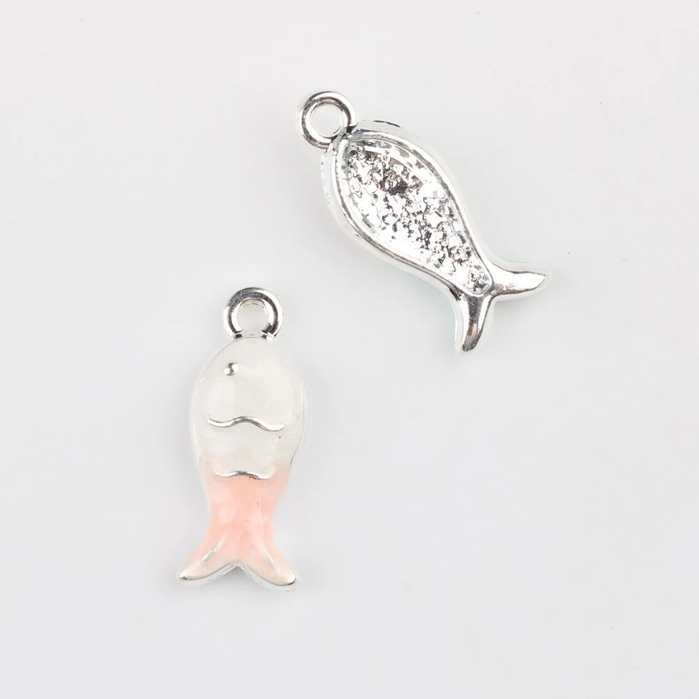 Breloques simples en forme de poisson, 10 pièces, pendentif, boucle d'oreille, collier, Bracelet, accessoires de fabrication de bijoux, ornements faits à la main, à la mode
