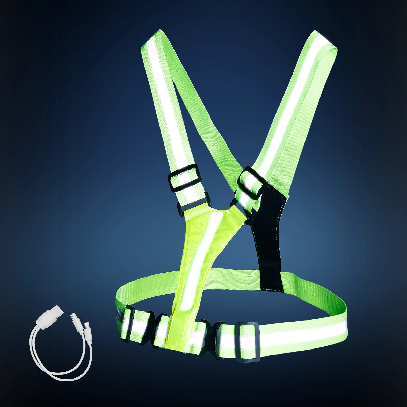 

Adjustable LED Reflective Vest High Visibility Reflective Running Vest with 3 Modes and USB Charging Cable for Men Women Adult