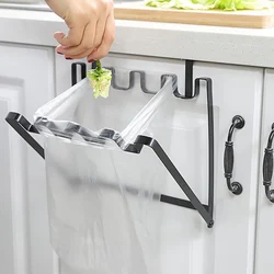 Kitchen Trash Rack Cabinet Door Garbage Bags Holder Multi-function Cabinet Rubbish Storage Bag Plastic Rack Support Holder