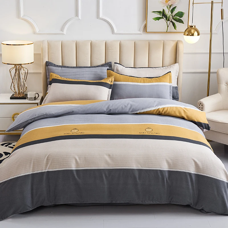 3Pc 100% Polyester Duvet Cover Pillow Case Set, No Filler, Classic Patterns Printed Skin Friendly Breathable Comfortable Bedding