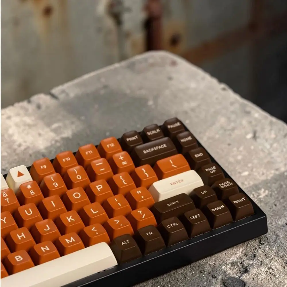 173 Keys Coffee Double Shot ABS Keycaps SA Profile Minimalist Style Keyboard Keycaps for Cherry MX Switches Mechanical Keyboard