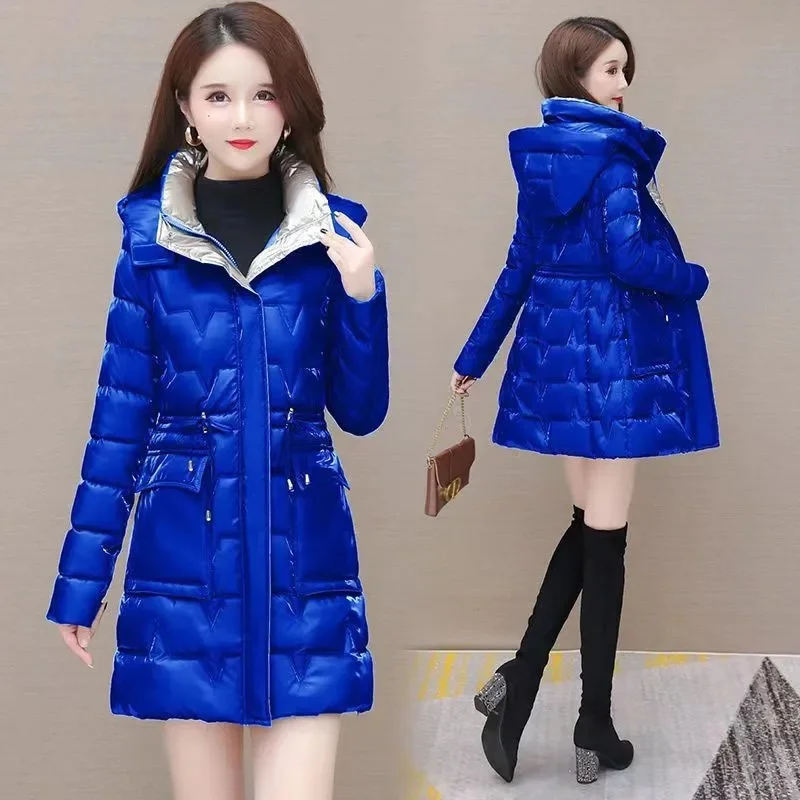 2024 New Winter Hooded Jacket Women Korean Parkas Loose Down Cotton Coats Overcoat Female Casual Thick Warm Windproof Outerwear