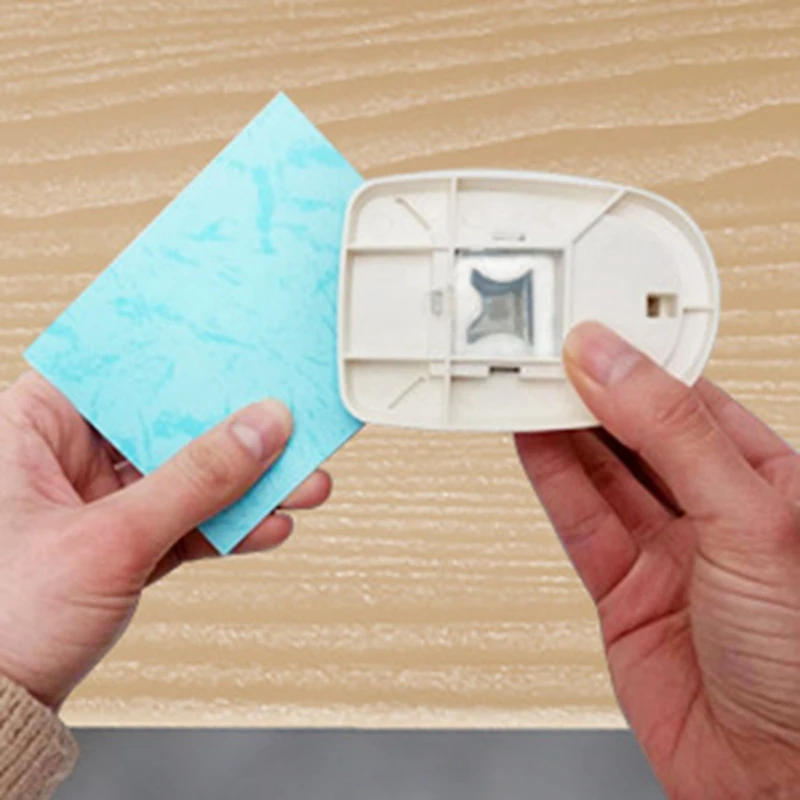 Corner Rounder Mini Corner Trimmer Punch R5/R8/R11mm Round Corner DIY Paper Card Photo Planner Cutting Supplies White+Blue