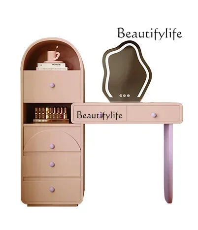 

French Cream Style Solid Wood Dressing Table Bedroom Small Modern Light Luxury High Sense Makeup Table