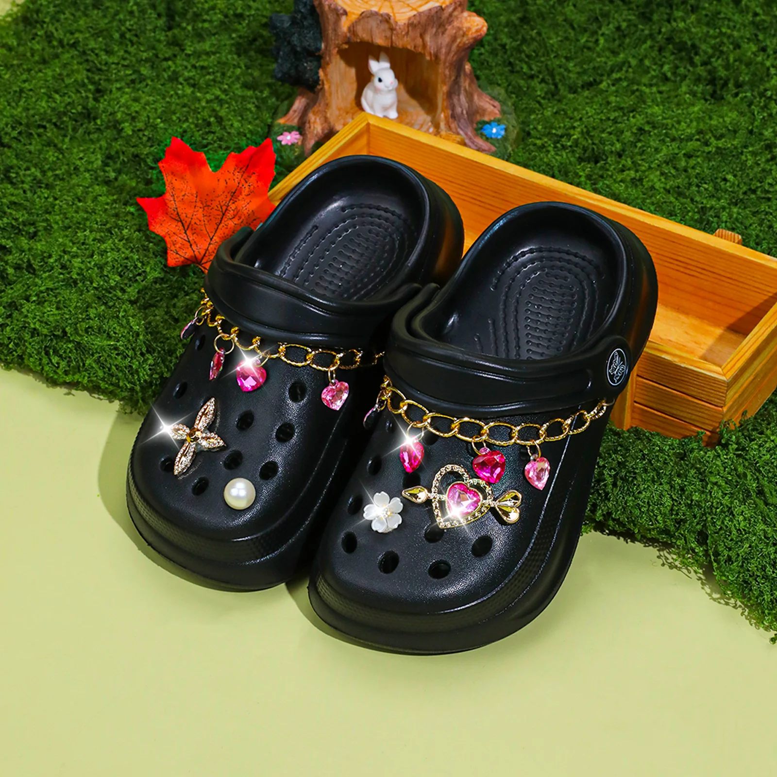 Kids Slip-On Clogs and Mules - Breathable, Waterproof, EVA Garden Shoes with Decorative Chain for Beach and Everyday Wear 168