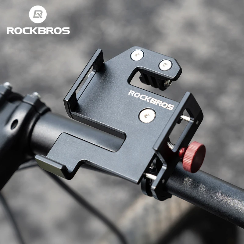 ROCKBROS Bicycle Phone Holder Aluminum Alloy Anti-Slip GPS Bracket Universal 4.7-7.09inch Motorcycle MTB Bike Phone Mount Stand