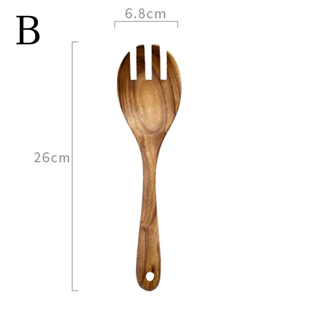 

Creative Cooking Natural Cutlery Utensils Kitchen Tools Salad Fork Tableware Wooden Spoon Large Spoons