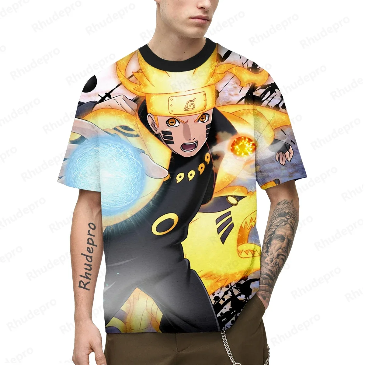 

New Uzumaki Naruto Men's T-shirt Anime Naruto 3D Printed Fashion T-shirt Oversized Casual Boys T-shirt Children's Short Sleeve