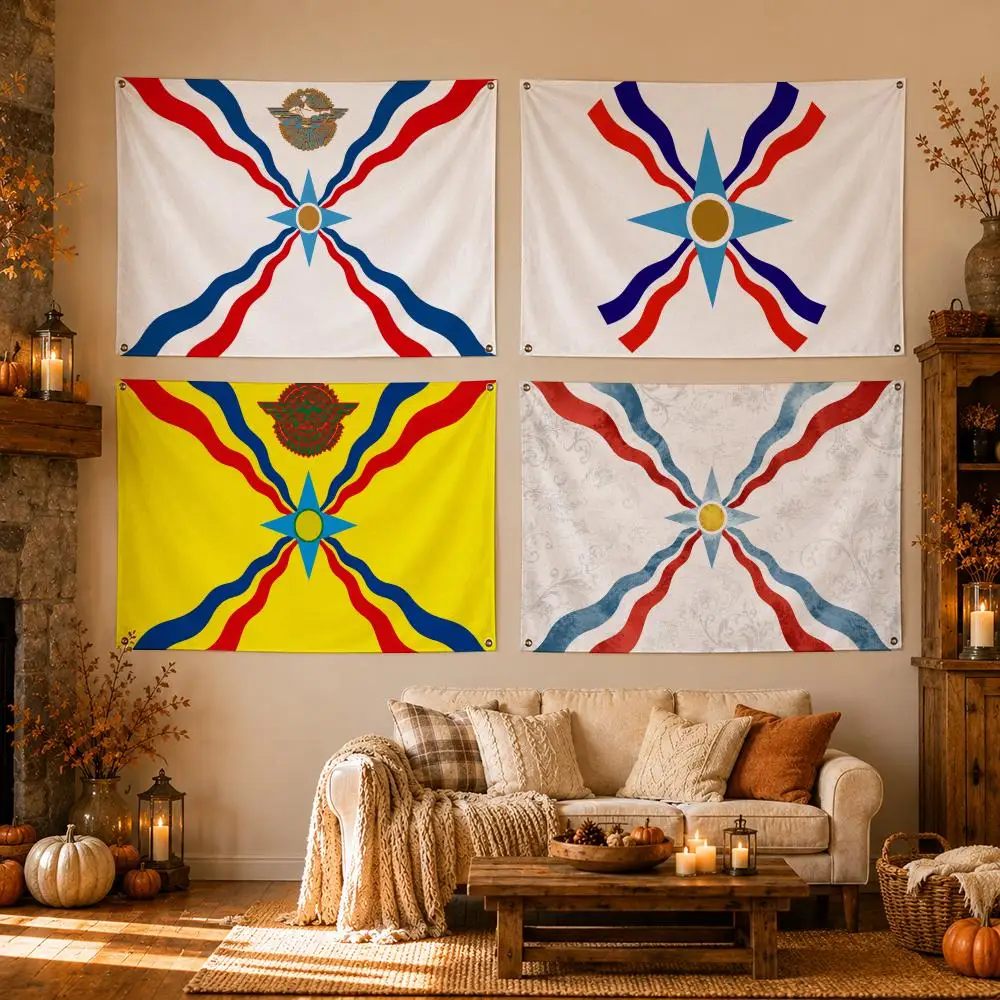 Flag Assyrian flag Flags Flags for Room, Bedroom, Home, Outdoor, Wall Hanging, Concert Print, Art Banner