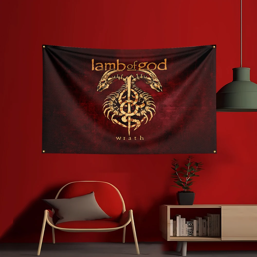 90X150CM L-Lamb Of Gods Heavy Rock Band Flag Polyester Digital Printing Banner for Bedroom Wall Art Out Door Tapestry Decoration - Image 4