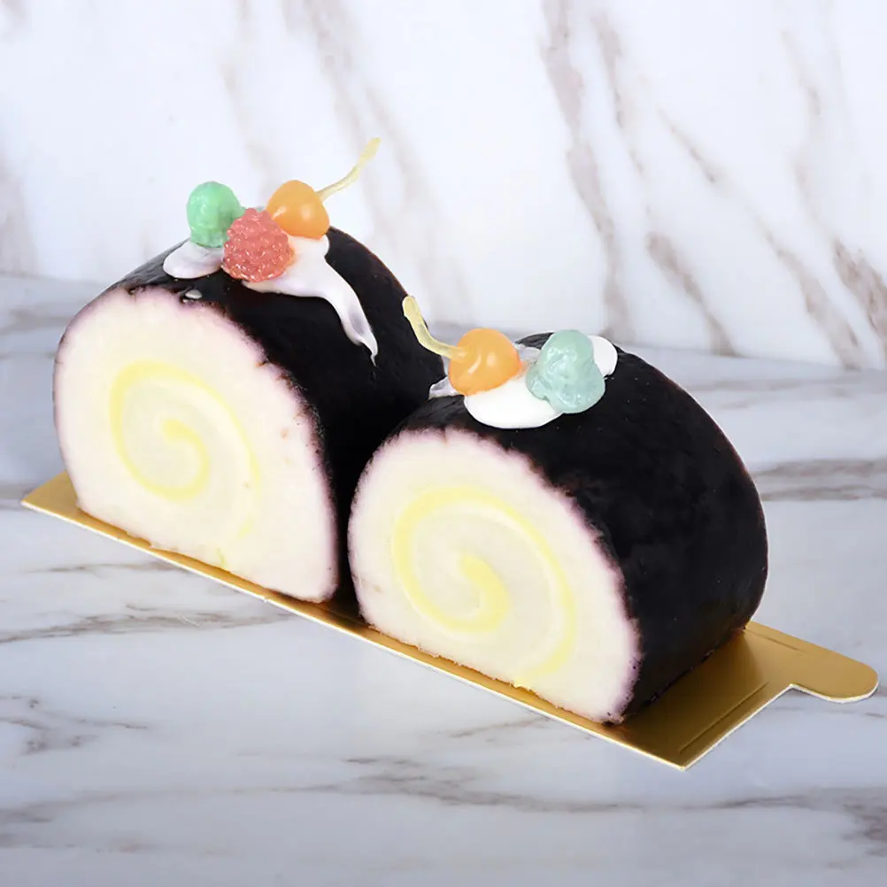 

100Pcs Cake Board Base Rectangular Gold Paper Serving Trays for Cupcakes Mousse Dessert Display Easy Clean Reusable Bakery