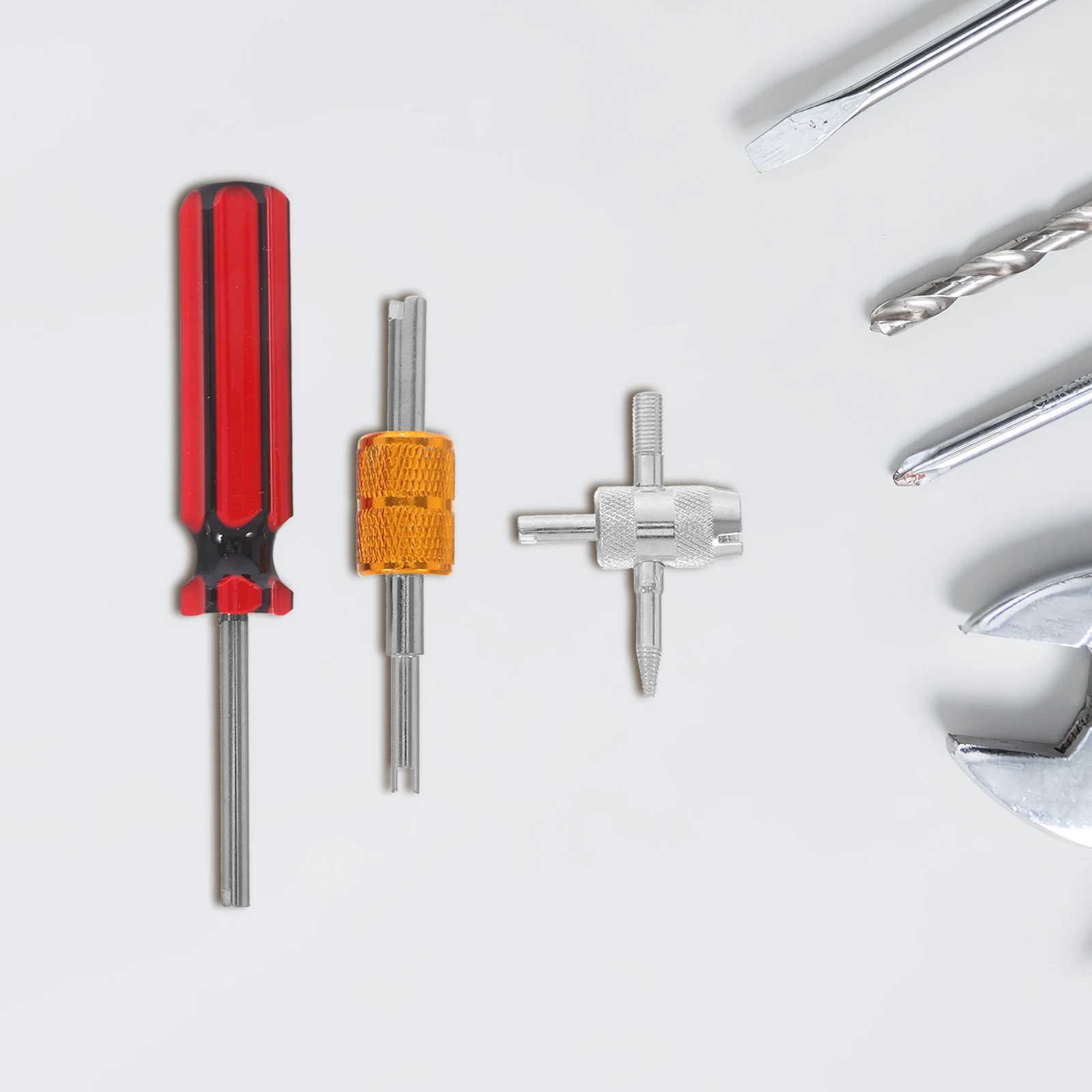

1 set 1 Set Valve Stem Puller Tool Metal Valve Core Removal Wrench For Cars Bikes Trucks Universal Tire Repair Tool Kit For