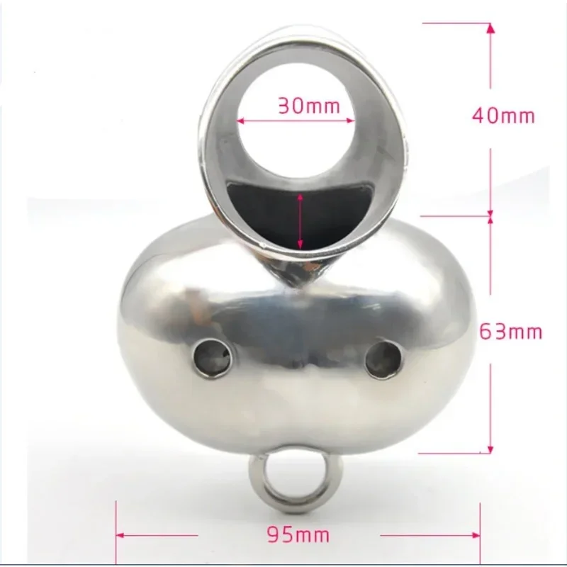 HotX Stainless Steel Chastity Device Ball Stretcher Enhancer Scrotum Restraint Testicle Binding Cage Protector Penis Ring