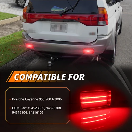 Imagen 2 del producto 2X luz de freno de parachoques trasero luz trasera Reflector luz de señal de giro con LED rojo para Mitsubishi Montero Sport 1999-2004