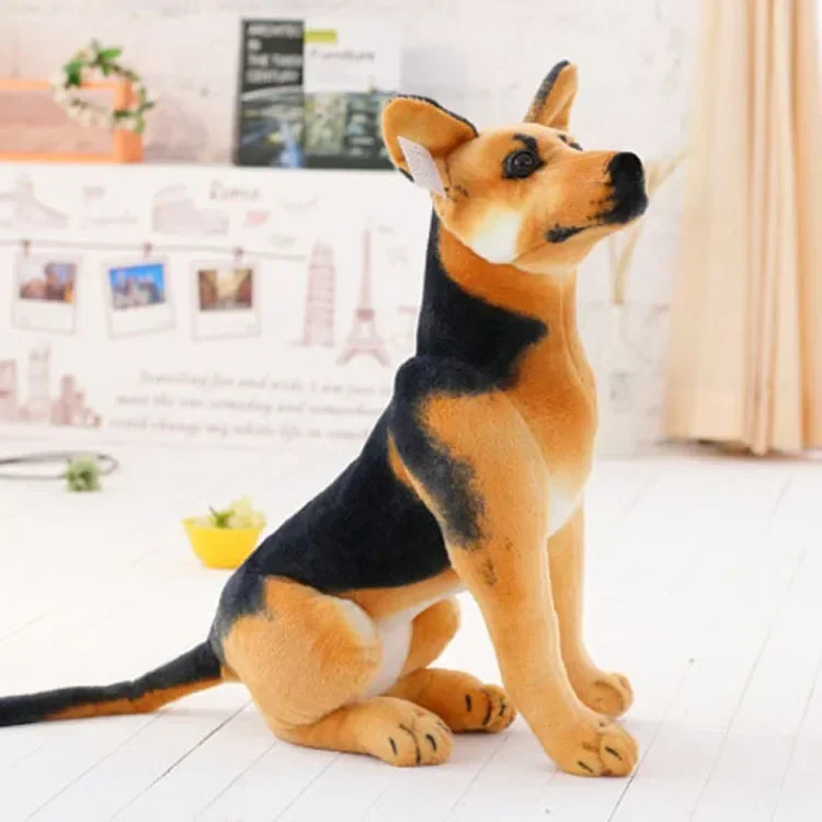 [Funny] 90cm shepherd dog and bone Stuffed Plush doll toy simulation animal sit prone dog model home decoration kids best gift