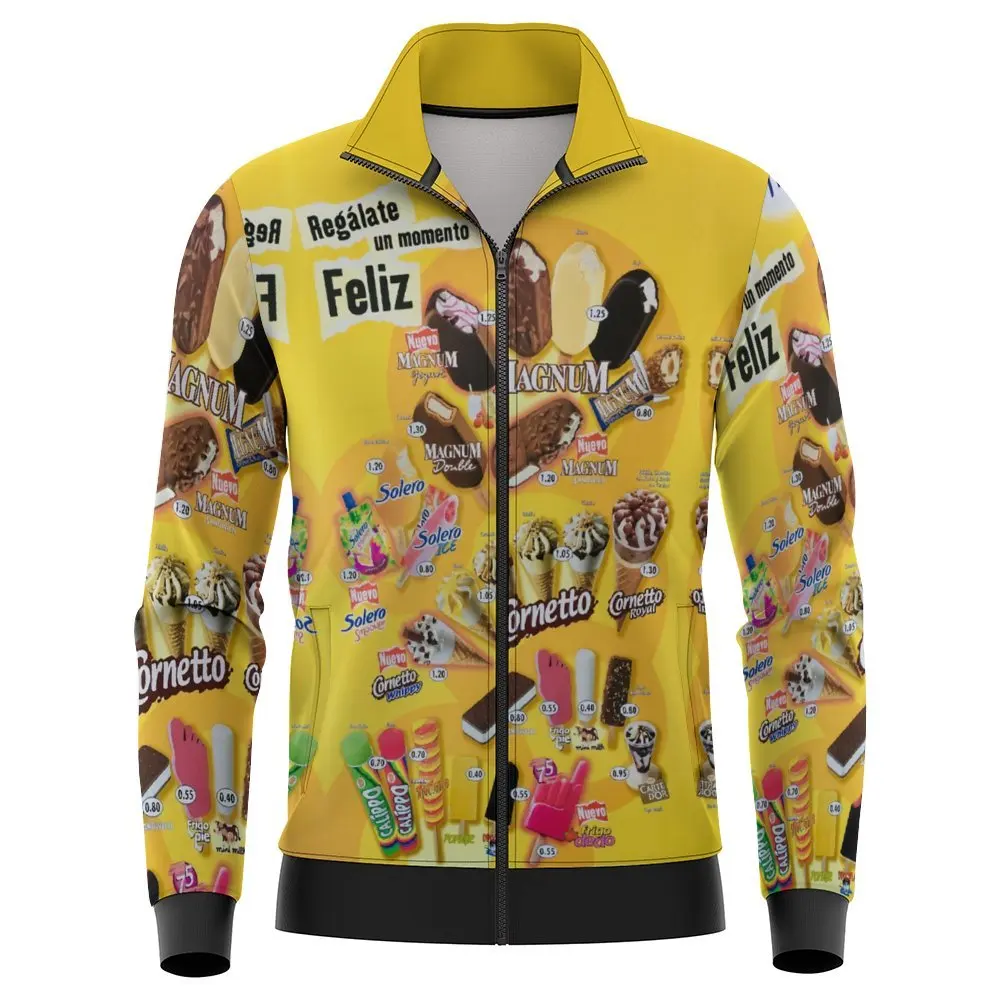 Autumn New 3D IceCream Printed Jacket Fashion Streetwear 80S Popsicle Graphic Jackets Unisex Funny Vintage Clothes Mens Clothing