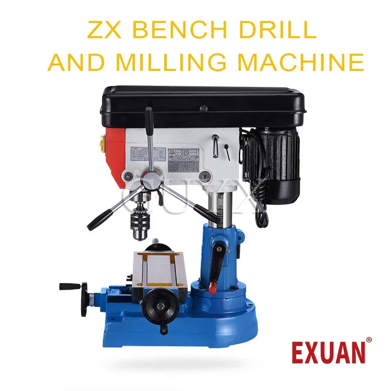 Blue Metal Drilling And Milling Machine Woodworking DIY All Copper Wire Vertical Cutting Lathe Small Drilling And Milling Machin