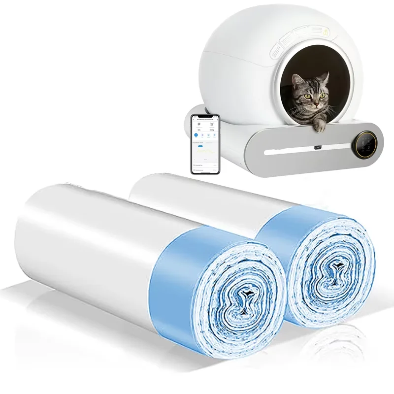 2/5 Rolls Pet Poop Bags for Tonepie Automatic Cat Litter Box Pet Garbage Cat Poop Bags Self-cleaning Cat Toilet Waste Bags