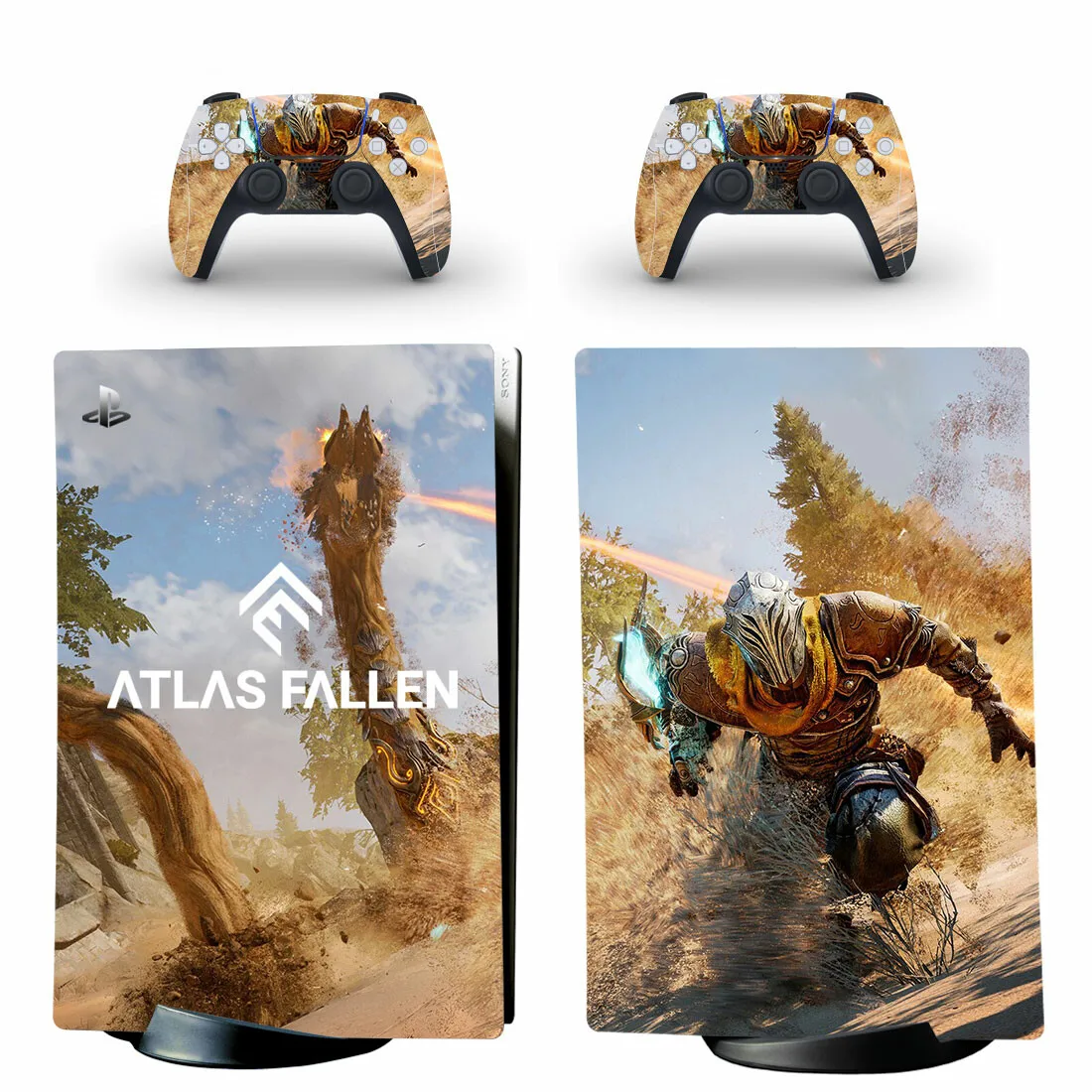 Atlas Fallen PS5 Digital Skin Sticker Decal Cover for Console and 2 Controllers Vinyl Skins