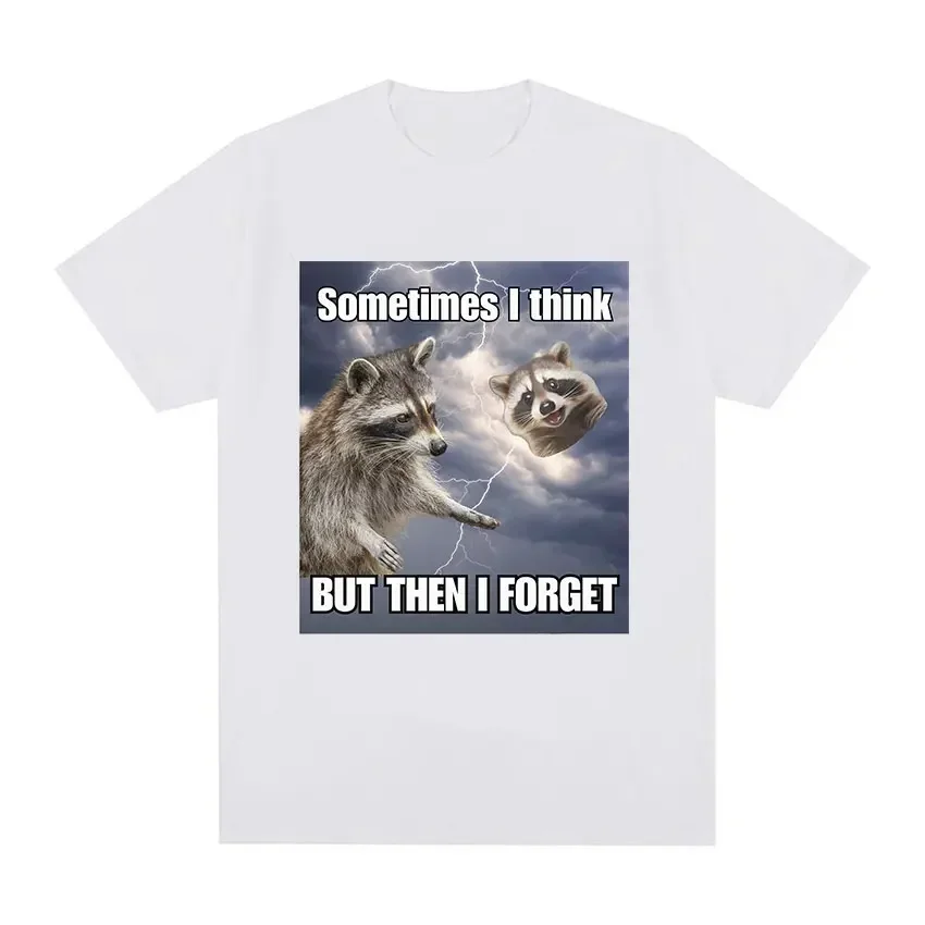 Funny Raccoon Opossum Meme T Shirts Men Women Retro Summer Casual Short Sleeve Tee Top High Quality Y2K Clothing
