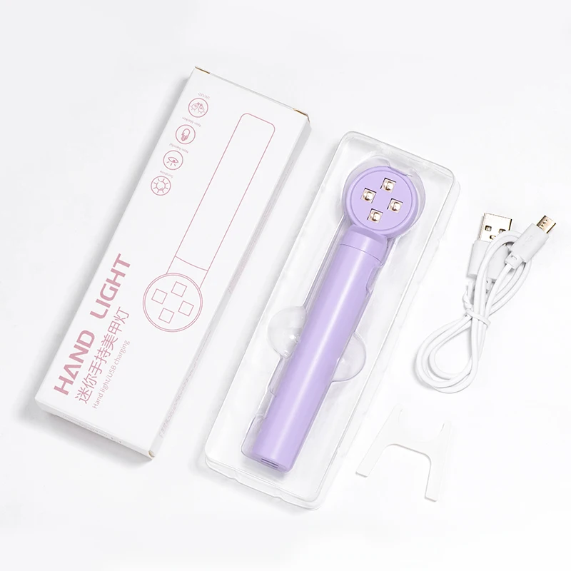 Nail Dryer White Handheld UV LED 12W Lamp Free Handled Nail Art Manicure Tools Design Fast Drying Curing Light for Gel Polish