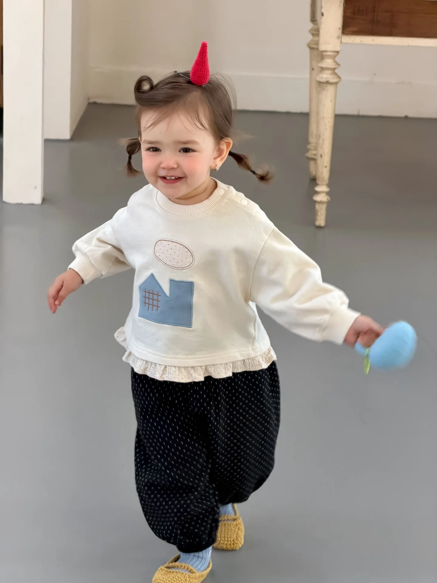 2026 Autumn New Baby Long Sleeve Sweatshirt Cotton Girls Cute Cartoon Print Pullover Infant Sweet Lace Tops Toddler Clothes
