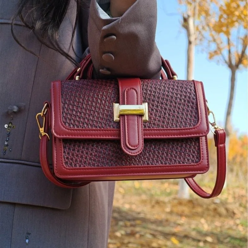 

Luxury Brand Diaper Bag Leather Shoulder Tote For Women Elegant Classic Square Satchel Solid Color