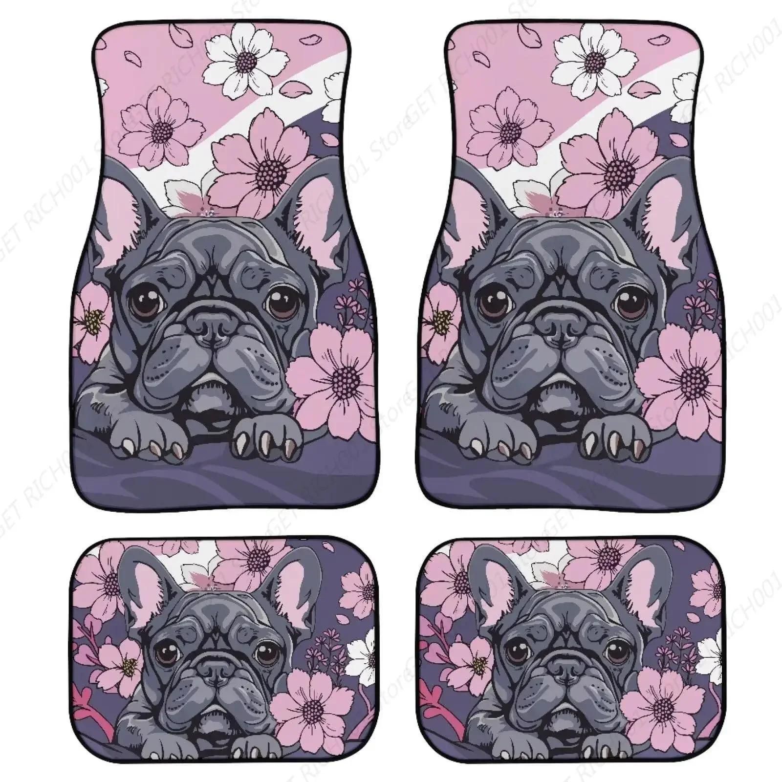 

Juego Alfombras Para El Suelo L Coche Con Estampado Bulldog Francés Para Hombres, Alfombrilla Para El Suelo Automotriz Con Dis