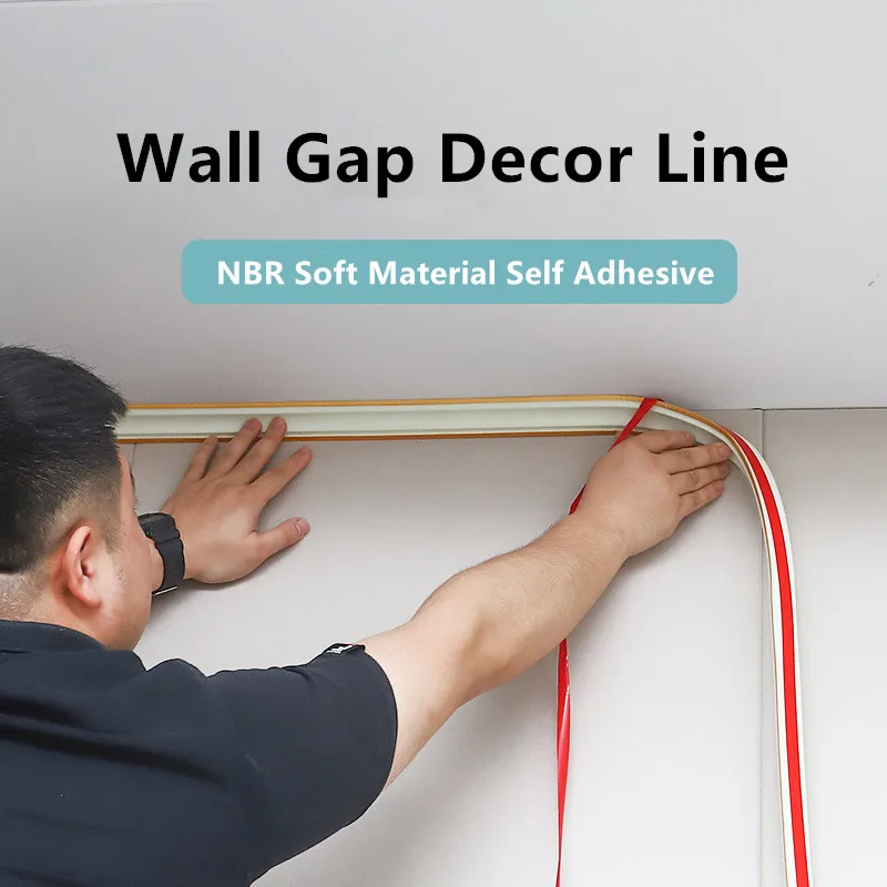 Decorazione della casa morbido materiale NBR Wall Gap Decor Line battiscopa linea di stampaggio a soffitto piastrelle Gap Decor Strip Wall Trim Line