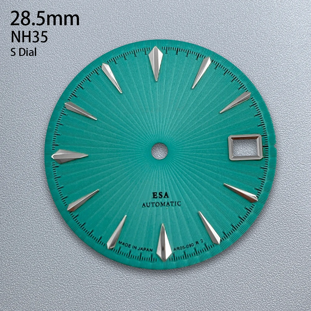 28.5mm S Logo Cocktail Dial Fit NH35 Movement High-Quality Vertical Grain Dial Watch Modification Accessories