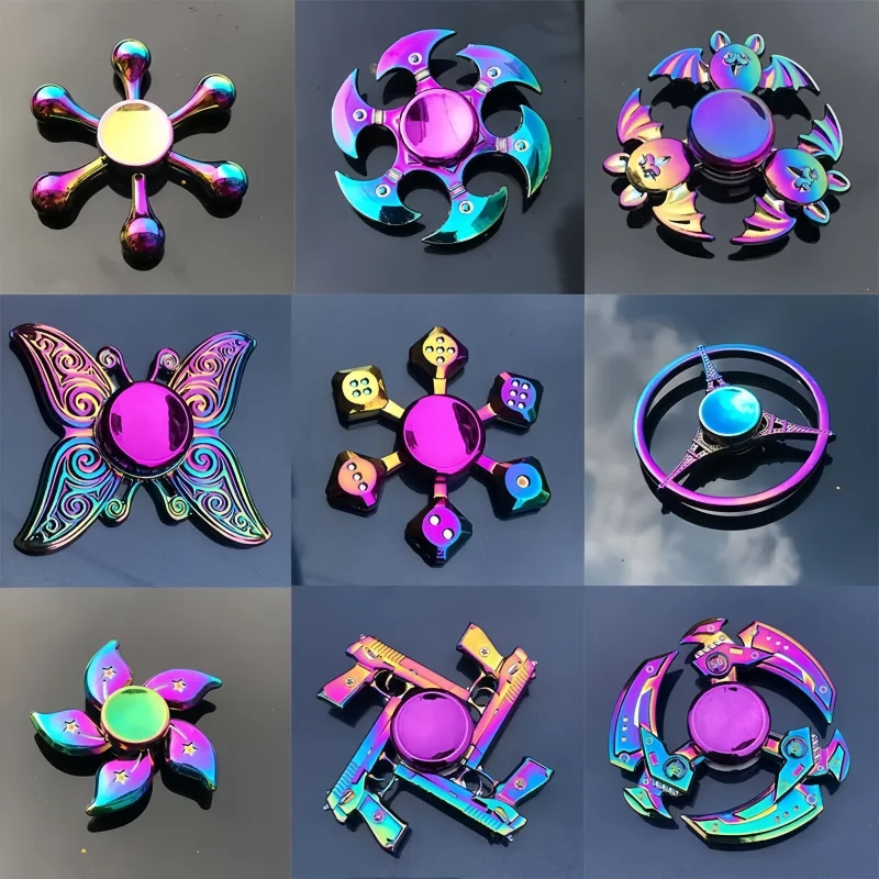 Regenboog High-Speed Metal Fidget Spinner Kleurrijke vingerhandspinner voor stress en angstverlichting Leuk speelgoed voor volwassenen