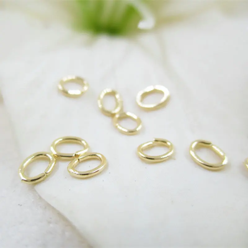 Anillos de salto abiertos de Latón chapado en oro de 14K, 200 MM, 3MM, 2,6 MM, 4MM, para fabricación de joyas, 3,5 unidades