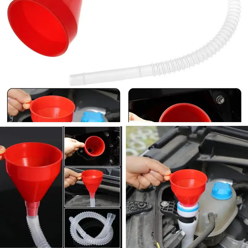 Telescopic Refueling Funnel with Detachable Hose, Universal Oil Funnel for Car & Motorcycle Engine Oil, Auto Maintenance Filling