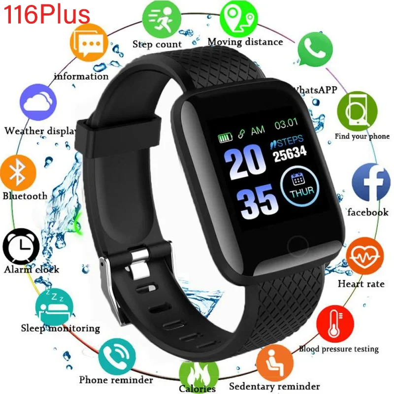 116plus Smartwatch Bracelet Waterproof With smart watch blood pressure Sleep Monitor Heart Rate Monitor And Fitness Features D20