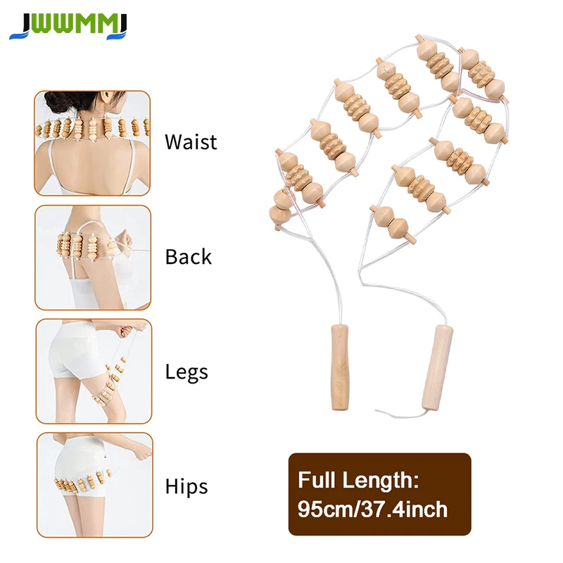 

1Pcs Back Massager with Rollers and Rope,Multi-Functional Back Roller and Neck Massager,Eases Muscle Tension and Supports