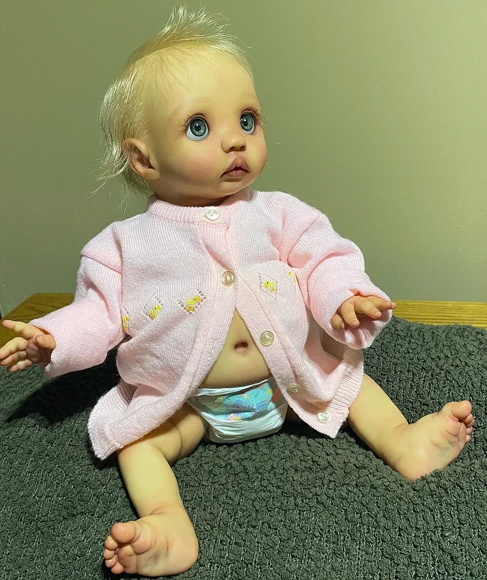 SINO-BB Maßgeschneiderte, limitierte 16-Zoll-Reborn-Baby-Peeka mit handgewurzeltem Mohair, bereits fertige Puppe mit unterschiedlichem Kleid