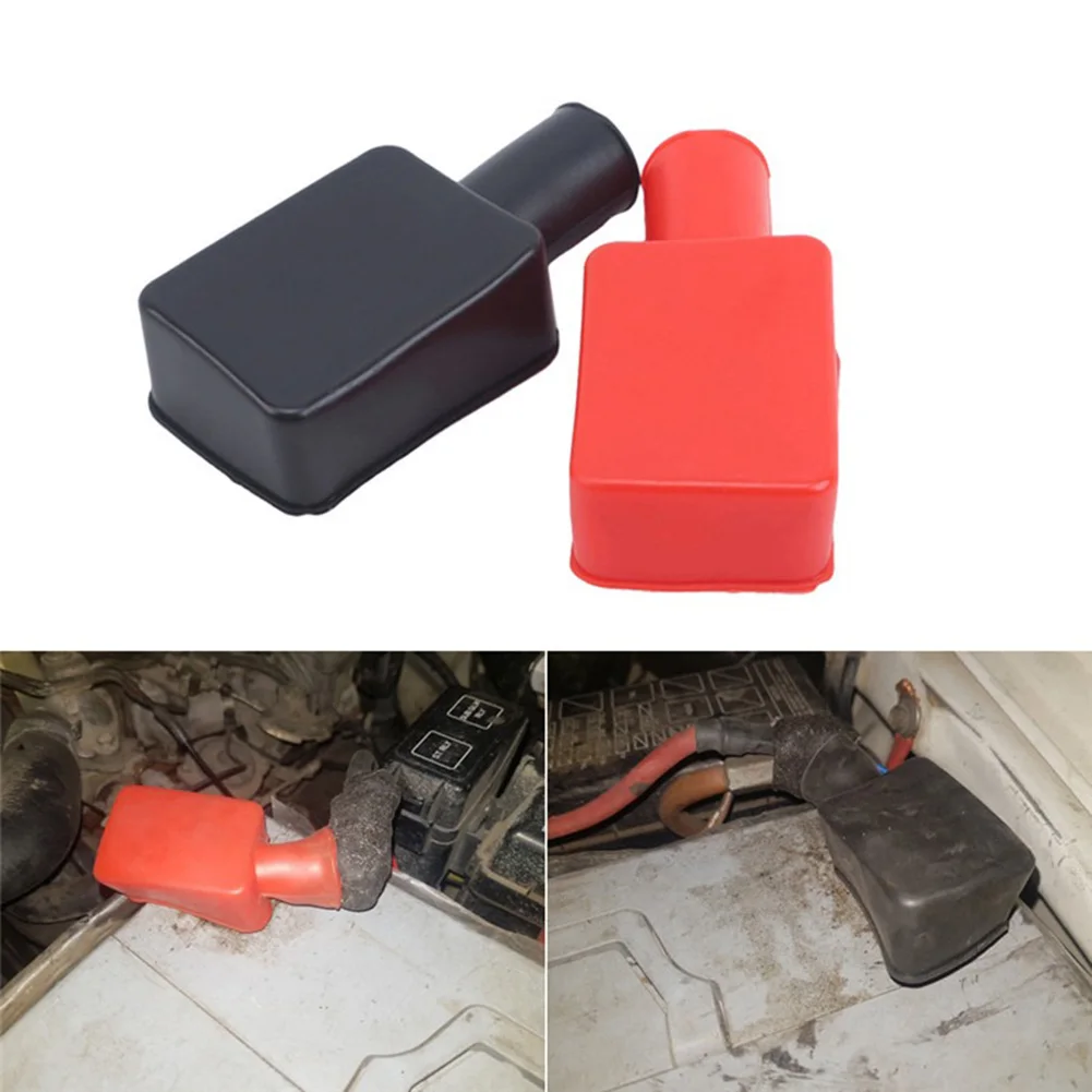 2 PCS Car Battery Terminal Covers Positive Negative Battery Protector Rubber Terminal Cover Car Accessories Replacement Parts