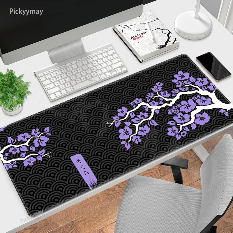 Big Blue Office Mouse Pad, Company Desk, Gamer Mousepad, Table Mats, Computador, Mat, Sakura, 100x50cm