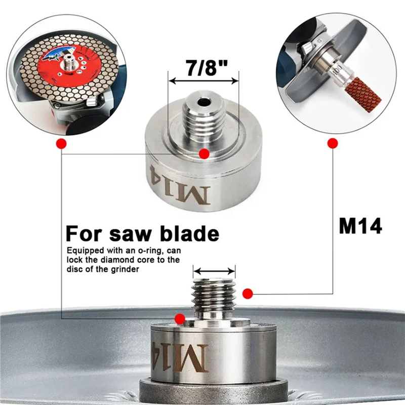 

【24 Hours Sale】2X Upgrade M14- X Lock Adapter For Diamond Core Drill Bit Angle Grinder Cutting Discs Adapter Easy To Install