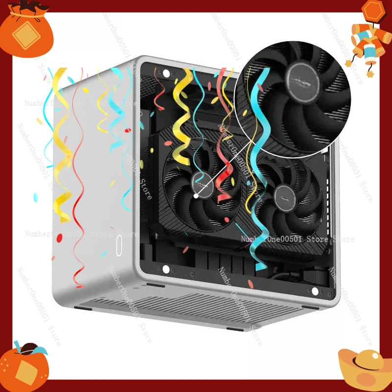 

MQ6 Full Aluminum ITX Mini PC Case Integrated Forming Desktop Small Chassis Support A4 Structure GPU