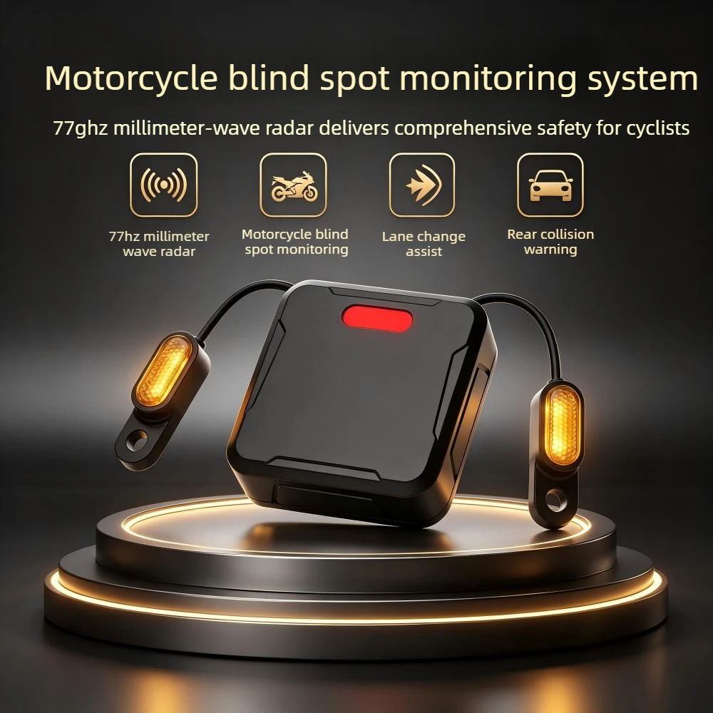 Motorcycle BSM Blind Spot Monitoring System 60G/77GHz Radar Safety Kit for BMW R GS Ducati KTM Adventure Triumph IP67Waterproof