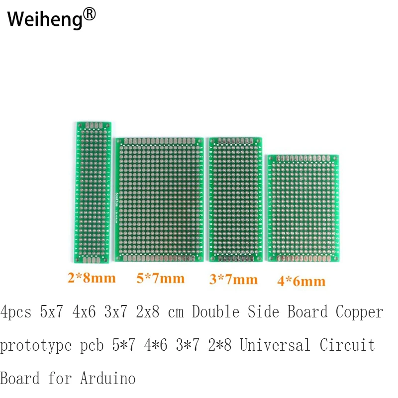 4 sztuki 5x7 4x6 3x7 2x8 cm podwójne płyta boczna miedziane prototypowa płytka drukowana 57 46 37 28 uniwersalna płytka drukowana do Arduino