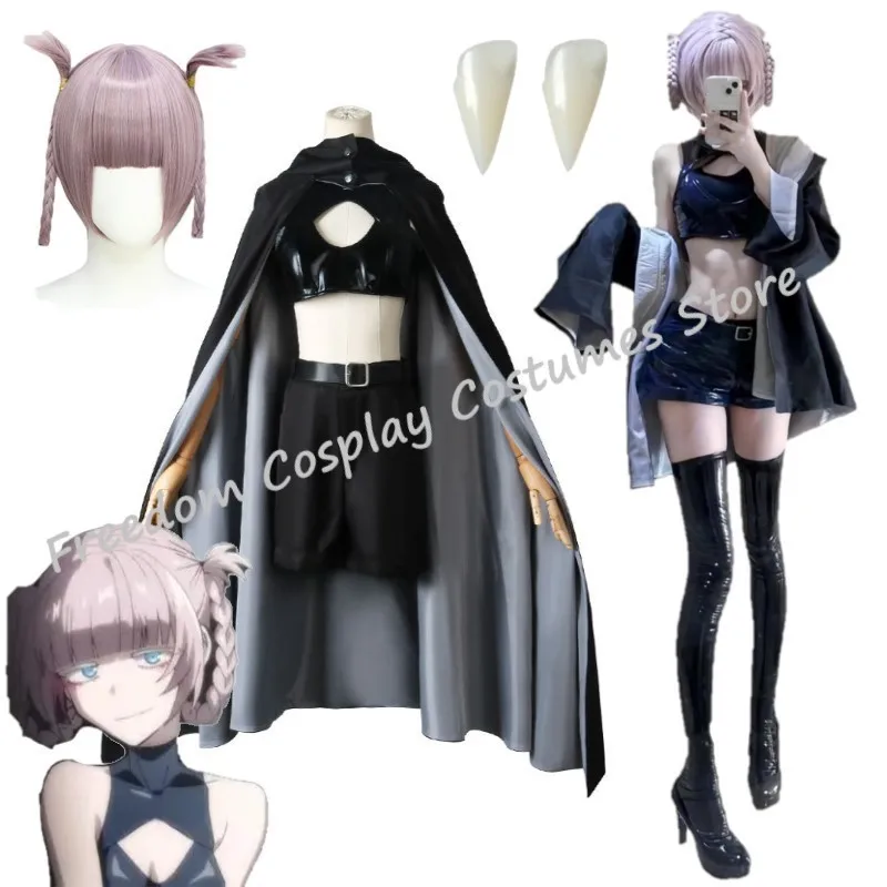 

Anime Yofukashi No Uta Cosplay Nanakusa Nazuna Cosplay Costume wig Call of The Night Cosplay Costume Halloween Sexy suit denture