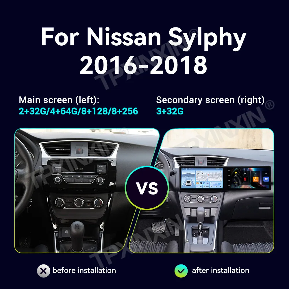 For Nissan Sylphy 2016-2018 Android Car Radio Multimedia Video Player Wireless Carplay Autoradio Stereo GPS Navigation Head Unit